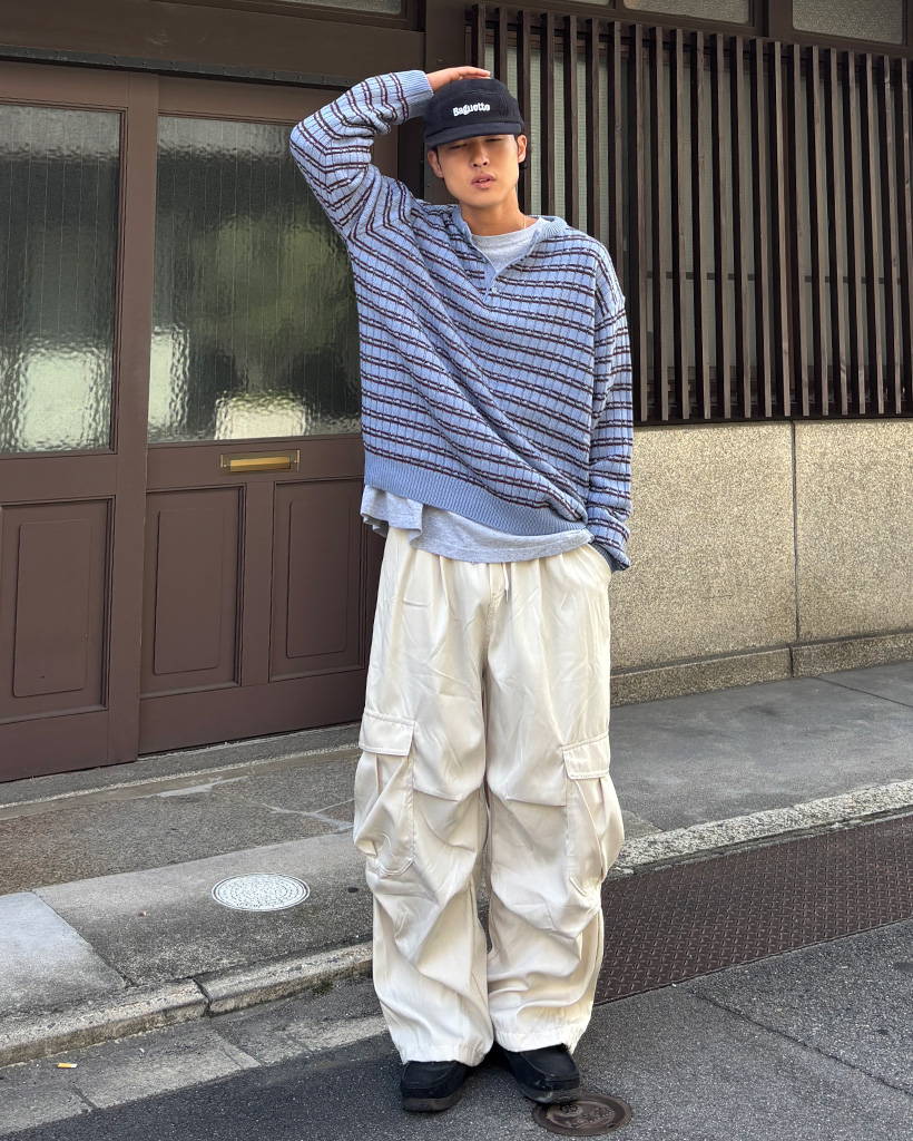 ヘンリーネックボーダーニット | ファッション通販サイト NUGU