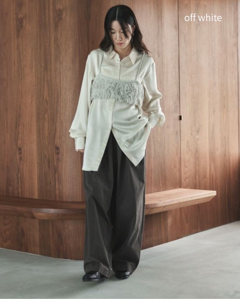 ハンドウォッシャブル】フリンジニットビスチェ | ファッション通販