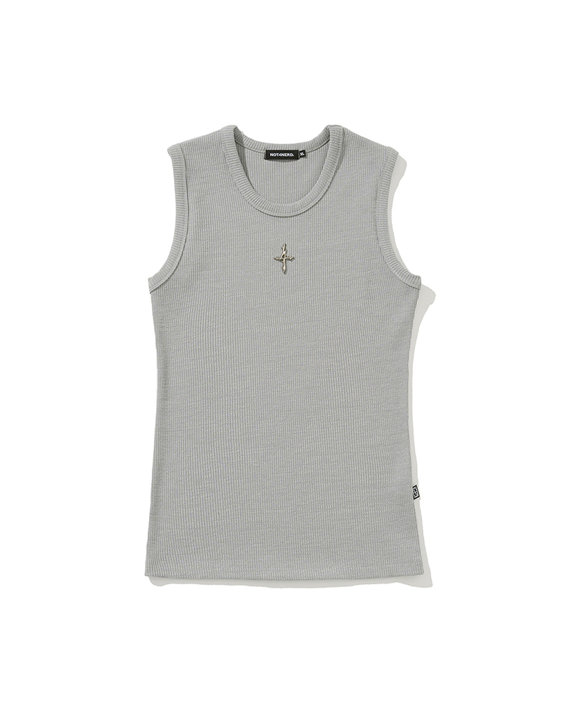 4 Symbol Ribbed Sleeveless - Grey