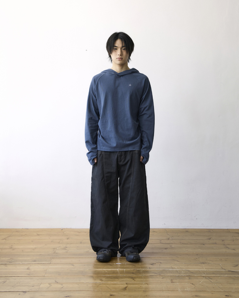 TCM hooded raglan long sleeve (blue)