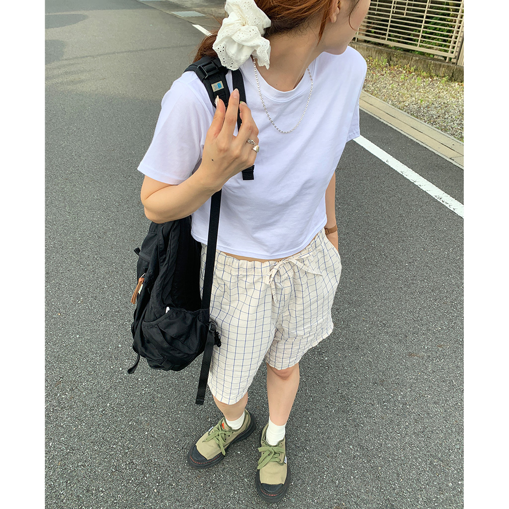 ベーシッククロップド半袖T