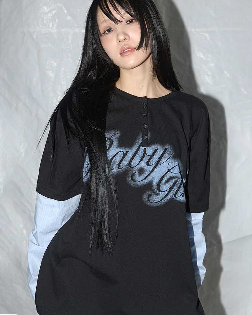 [NF]25SS★BABY GIRL STRIPE LAYERED TEE NF]25SS☆BABY GIRL STRIPE LAYERED TEE