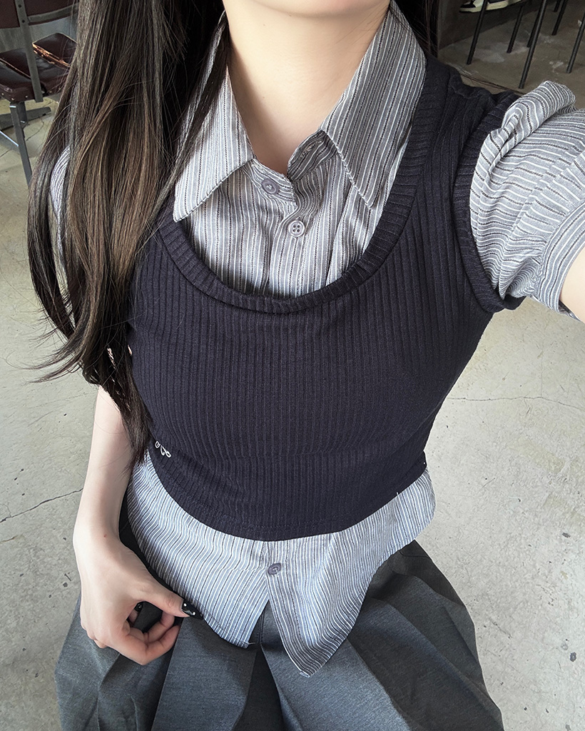 WHYTO.｜グリッター ニット ビスチェ “glitter knit bustier