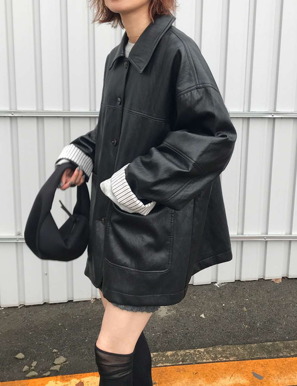 オーバーサイズレザージャケット | ファッション通販サイト NUGU