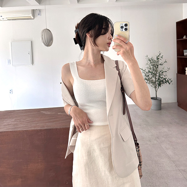 スクエアネックニットノースリーブ | ファッション通販サイト NUGU