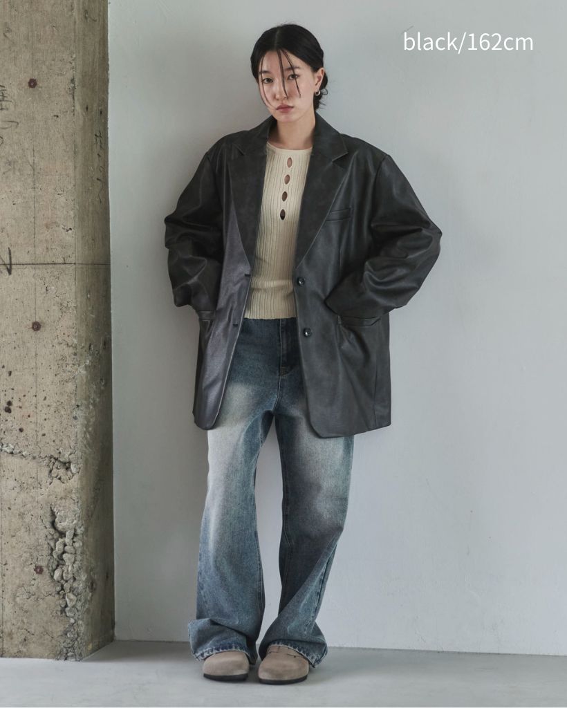 ビンテージレザーテーラードジャケット | ファッション通販サイト NUGU