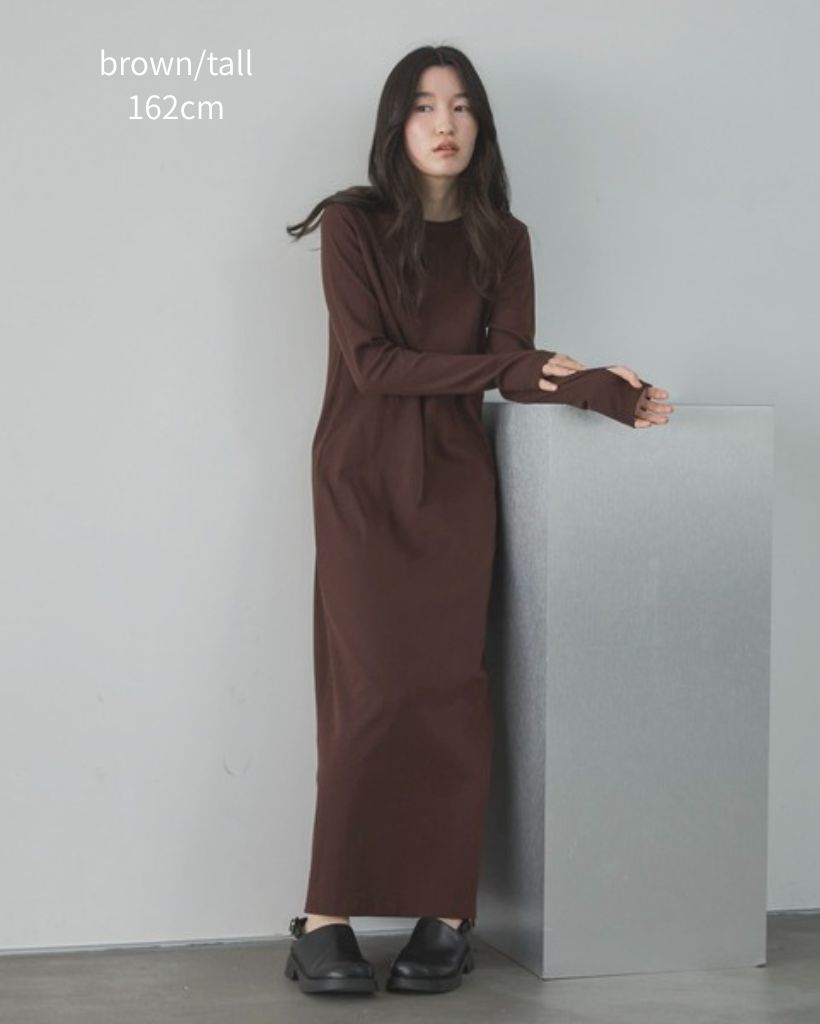 TALL/2Tサイズあり】カットリブロングワンピース | ファッション通販