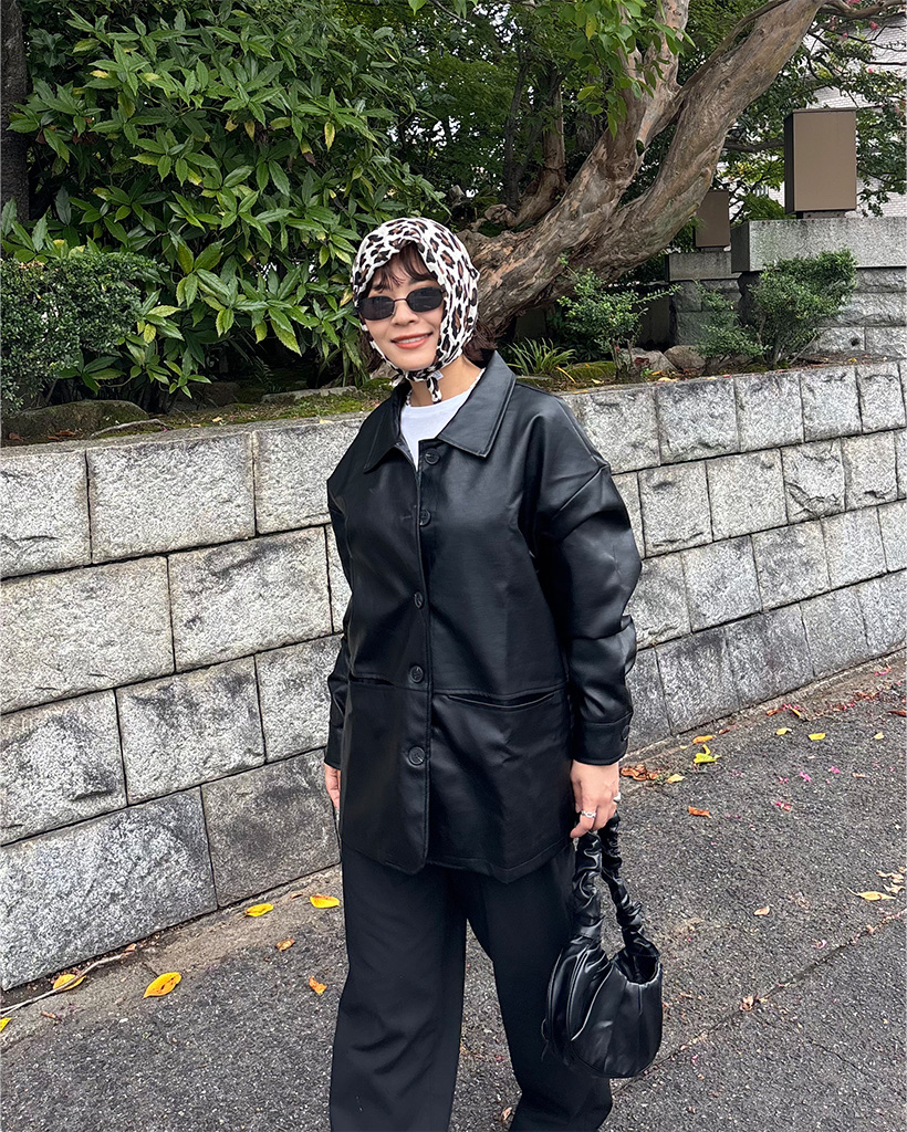 栄養管理【GROWNY】 レザー ジャケット アウター ブラック オーバーフィットルーズレザージャケット | ファッション通販サイト NUGU