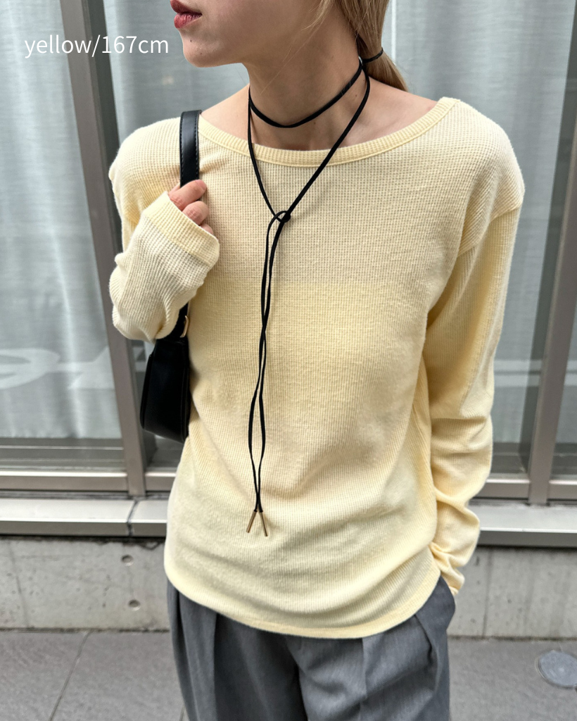 2wayワッフルロンTee