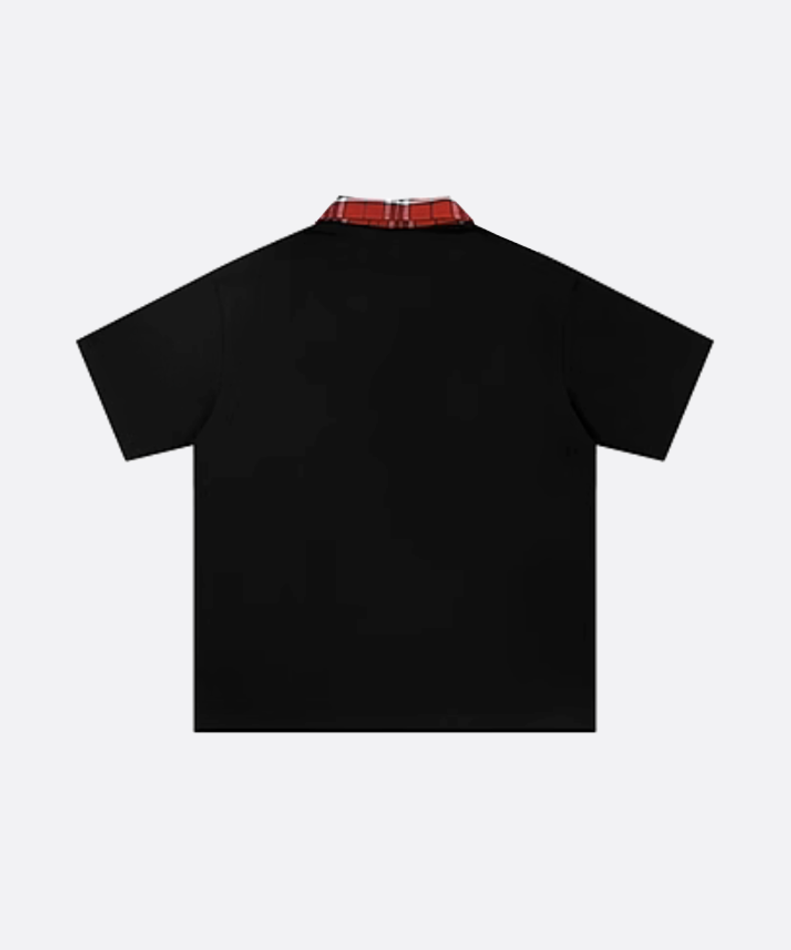 TID製ダンス用ストレッチポロシャツ（半袖）ブラック チェック柄