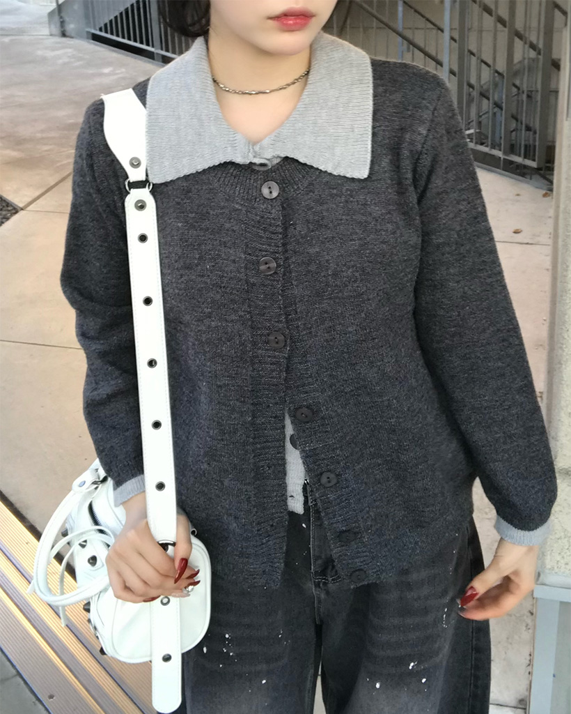 レイヤードニットカーディガン | ファッション通販サイト NUGU