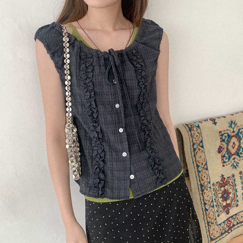 ♡さん専用 リボンチェックノースリブラウス リボンチェックノースリブラウス – Darich (ダーリッチ)