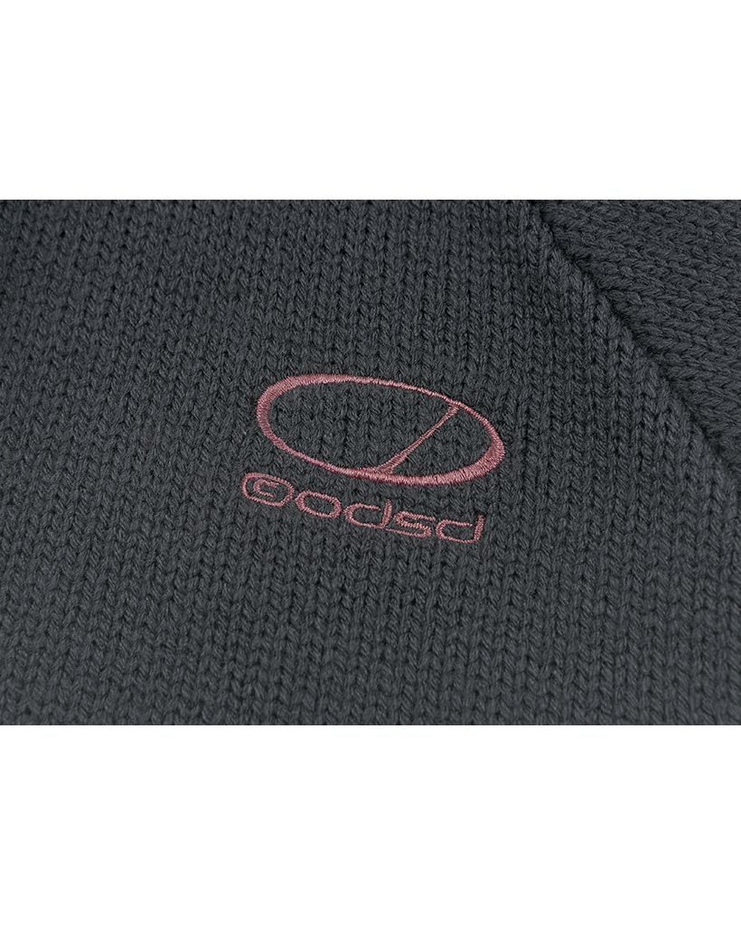 Sporty Track Semi Crop Knit Zip-Up - CHARCOAL | ファッション