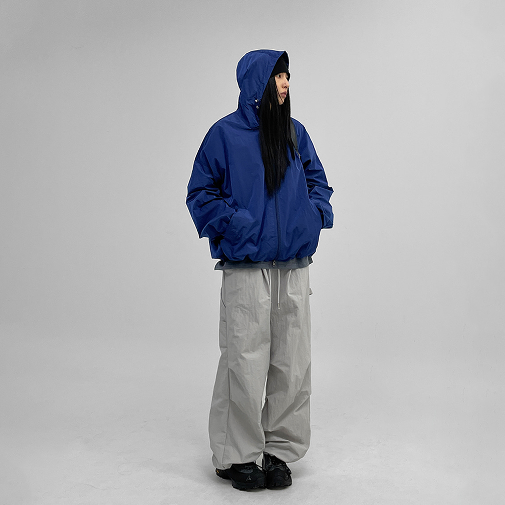 UNISEX)テンピーグロッシュツーウェイフードウィンドブレーカー