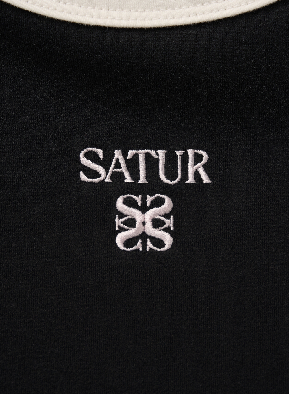 【 SATUR 】(W) Apero Crop Ringer T-Shirt W) Apero Crop Ringer T-Shirt - Black | ファッション通販
