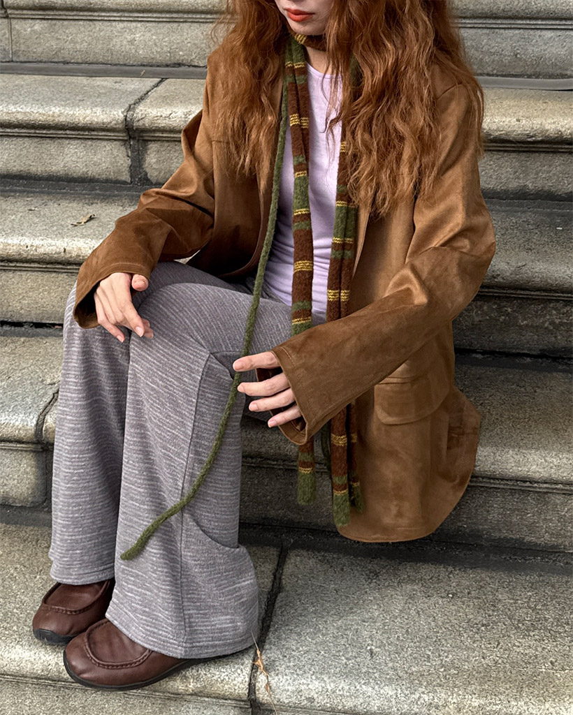 レイヤードボーダーマフラー