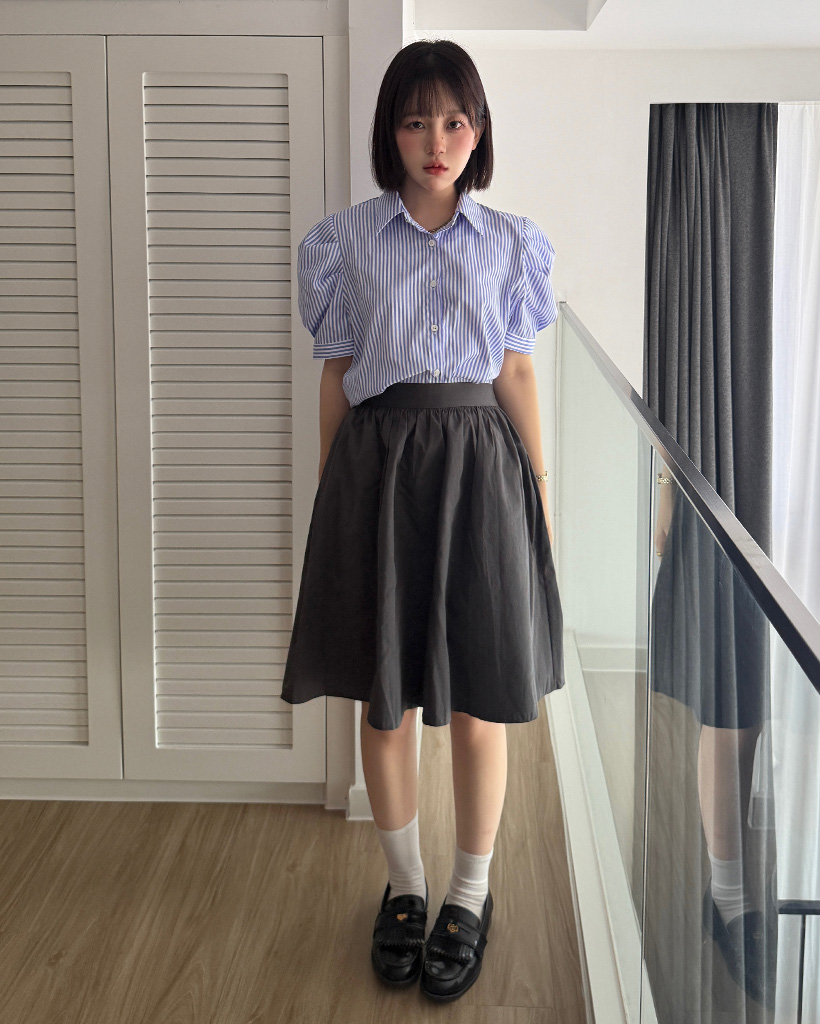 ストライプパフスリーブシャツ | ファッション通販サイト NUGU
