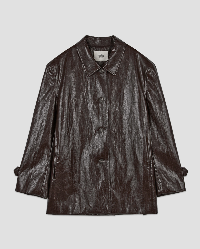 JK-3047)LEATHER SINGLE HALF JACKET | ファッション通販サイト NUGU