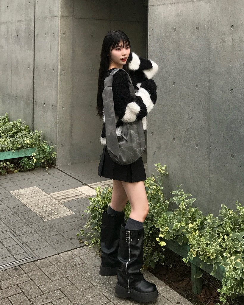 ロックベルトレザーロングブーツ | ファッション通販サイト NUGU