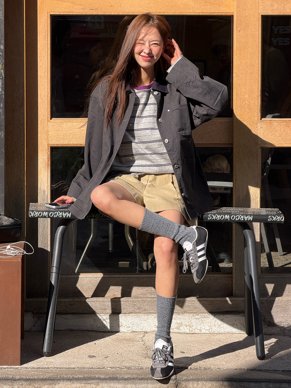 Coloring collar half work jacket [FRSP05JK02]_Charcoal