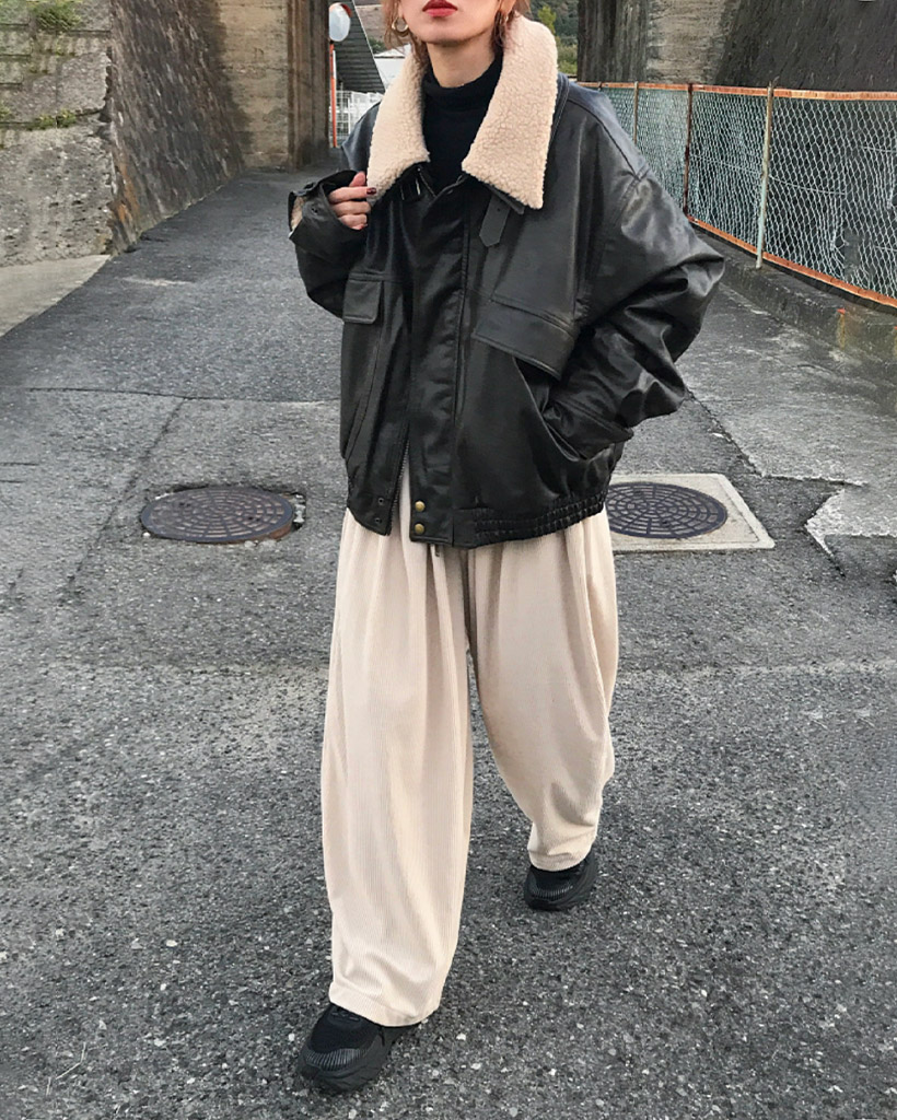 レザーボアフライトジャケット | ファッション通販サイト NUGU