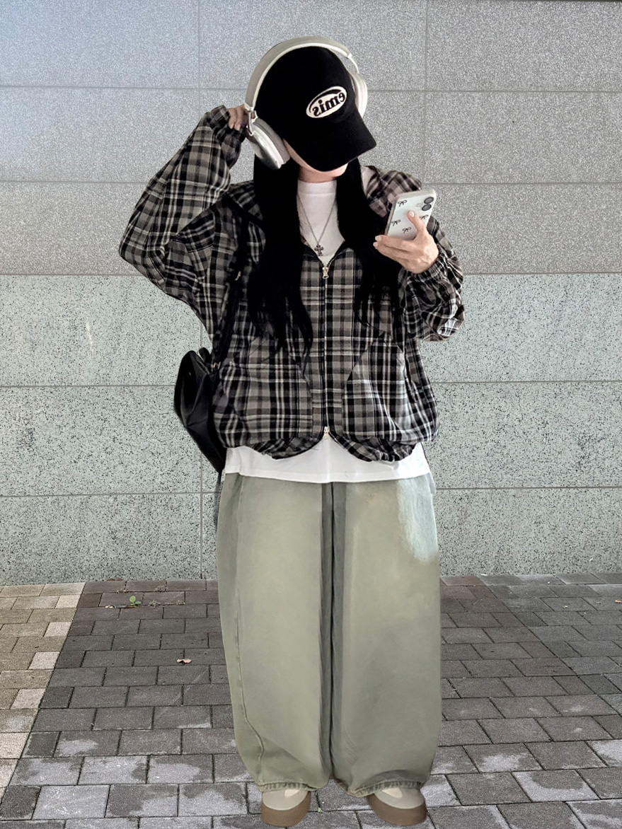 チェック2WAYオーバーサイズパーカー | ファッション通販サイト NUGU