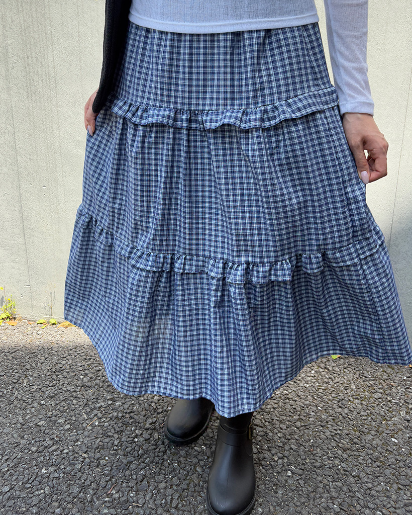 美品♡セオリーリュクス グレンチェック プリーツ ロングスカート