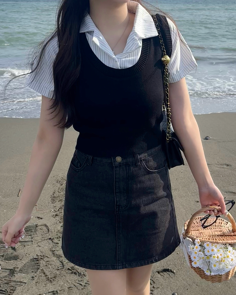 Aラインデニムミニスカート | ファッション通販サイト NUGU