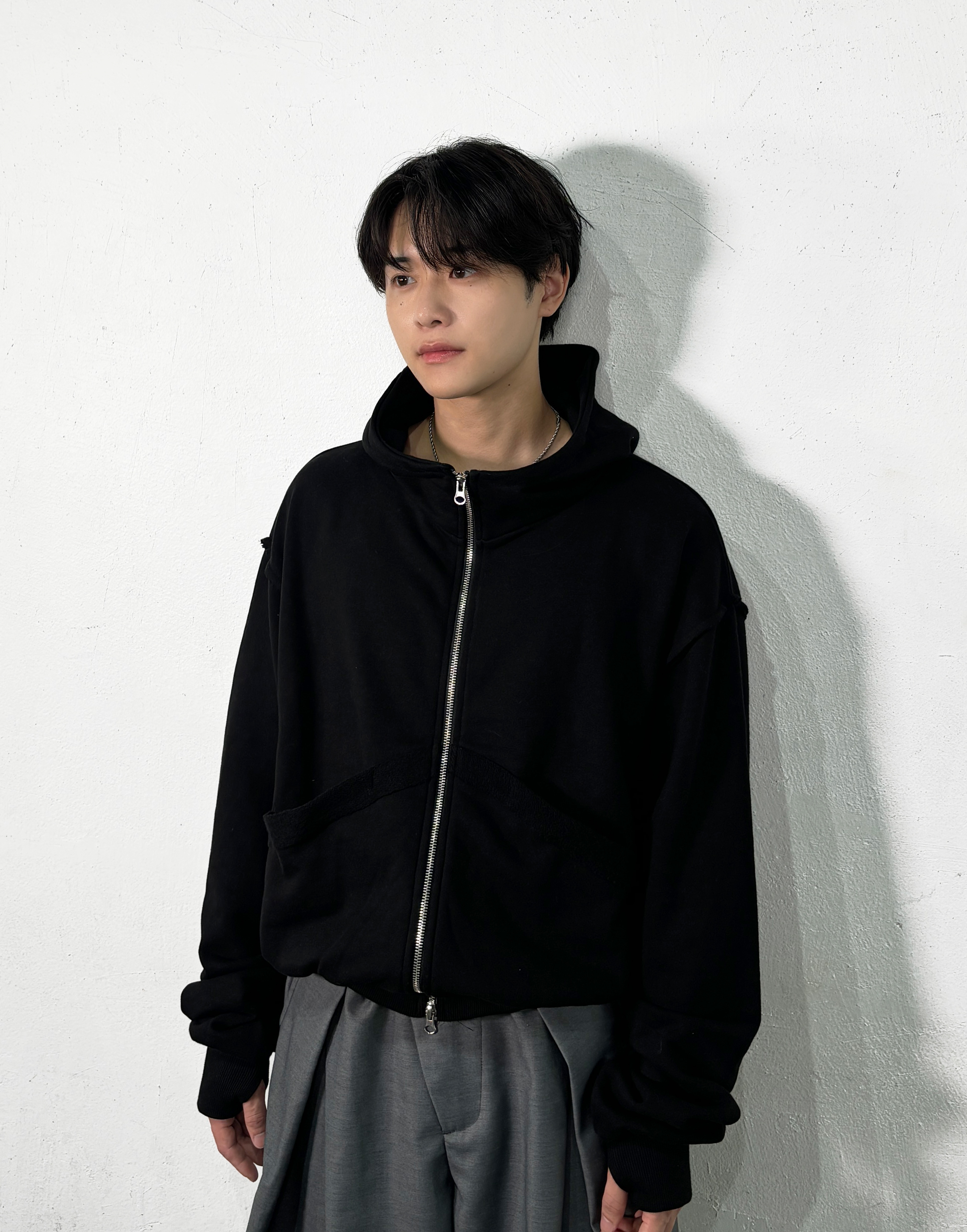 BIRDDOG 黒 二重フードパーカーMサイズ BIRDDOG 黒 二重フードパーカーMサイズ ベーシックフードダブル