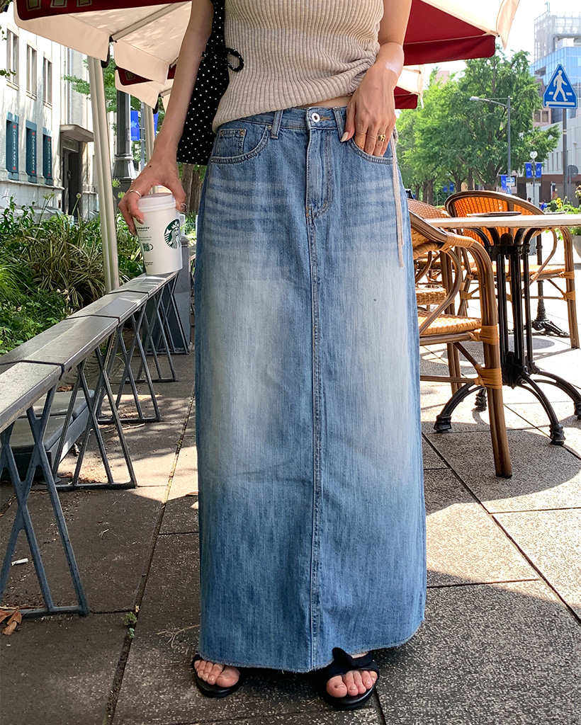 tww デニム　S /M ロング ラスト1点！最安値！twwデニム S/Mロングサイズ washed-blue
