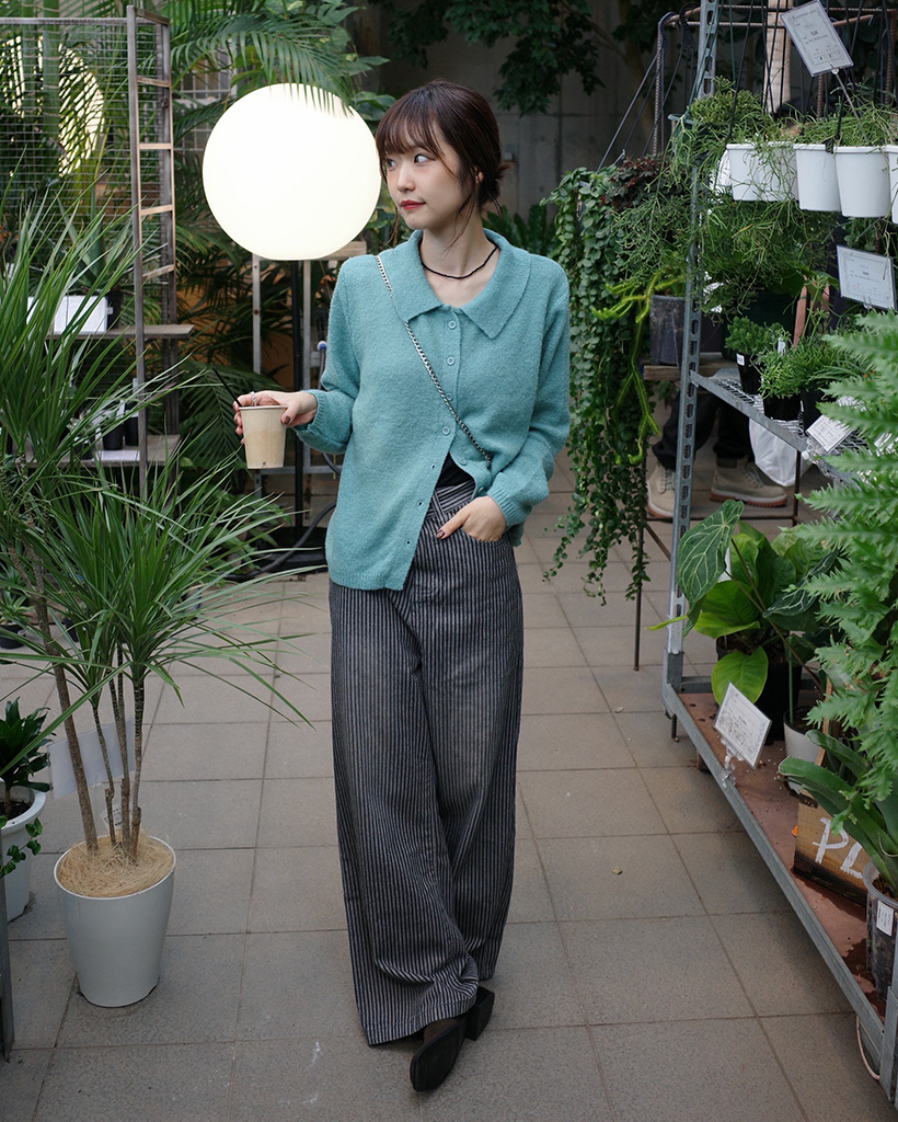 [BEST 50]シャツカラーニットカーディガン