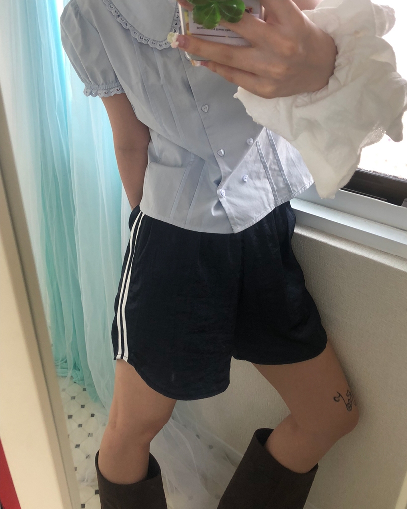 サテンジャージショートパンツ | ファッション通販サイト NUGU