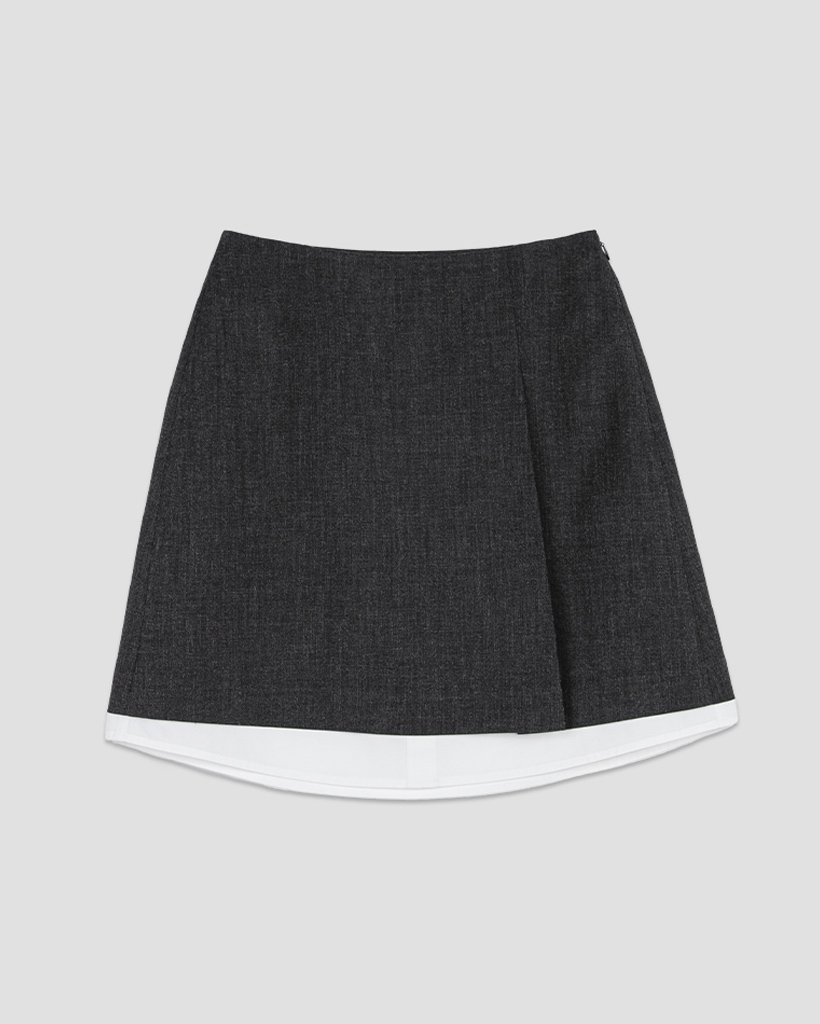 SK-5041)MOA SHIRT LAYERED MINI SKIRT | ファッション通販サイト NUGU