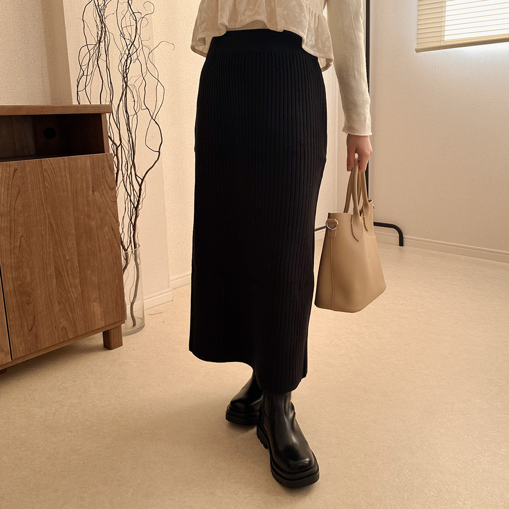 リブニットロングスカート | ファッション通販サイト NUGU