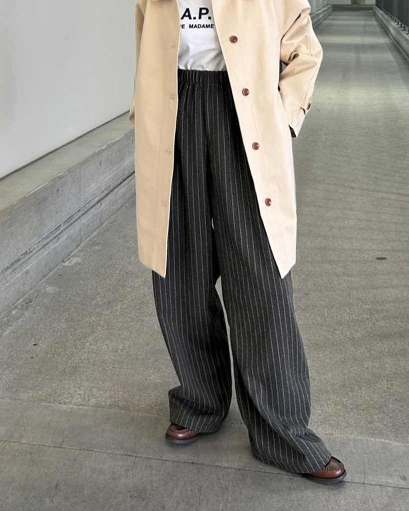 ストライプワイドオータムパンツ | ファッション通販サイト NUGU