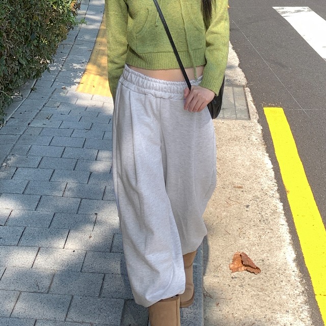 S,M,L]タック入りワイドトレーニングパイルパンツ