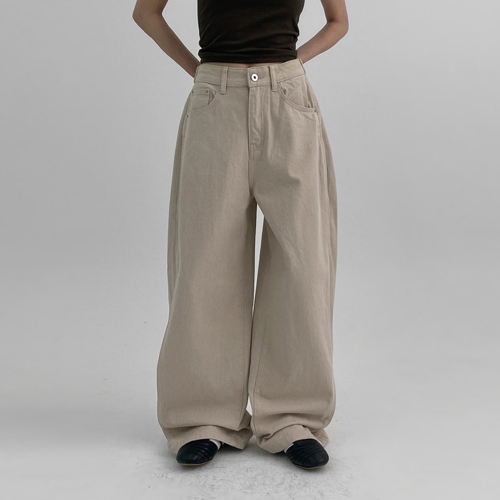 バックゴムスパンタック入りワイドチノパンツ(4color