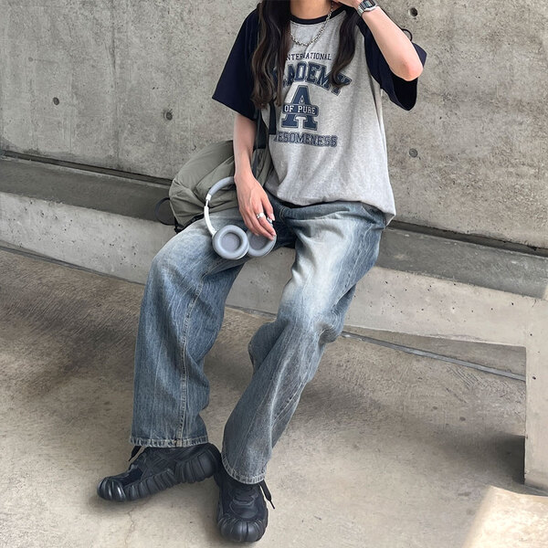 ウォッシングワイドデニムパンツ | ファッション通販サイト NUGU