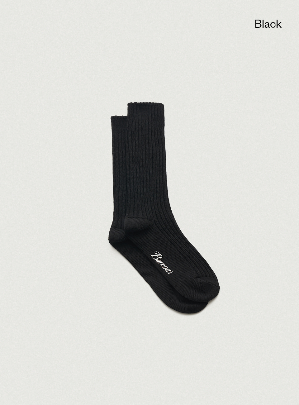 Loose Ribbed Knit Socks - Black