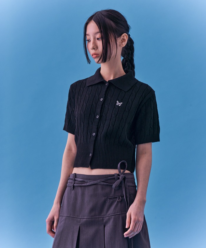 ワンピース NF Puff Sweat Cancan Mini SkirtMELANGEF24QD874 NF] PUFF SWEAT CANCAN MINI SKIRT_(BLACK)_F24QD874