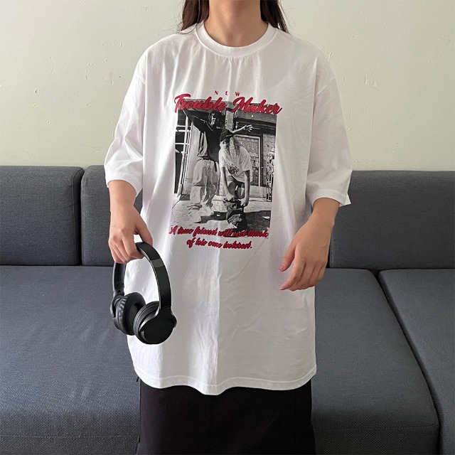 ビンテージフォトプリント半袖Tシャツ | ファッション通販サイト