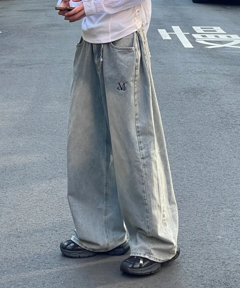 PENTA SIDE PINTUCK DENIM PANTS UNISEX (4Color