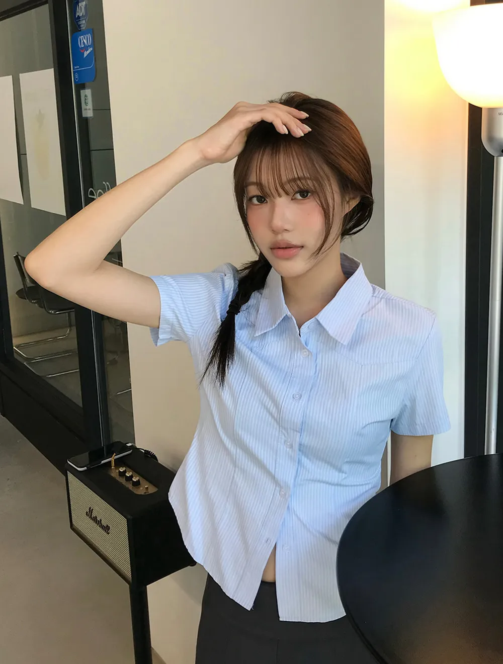 Heren Slim Crop Shirt