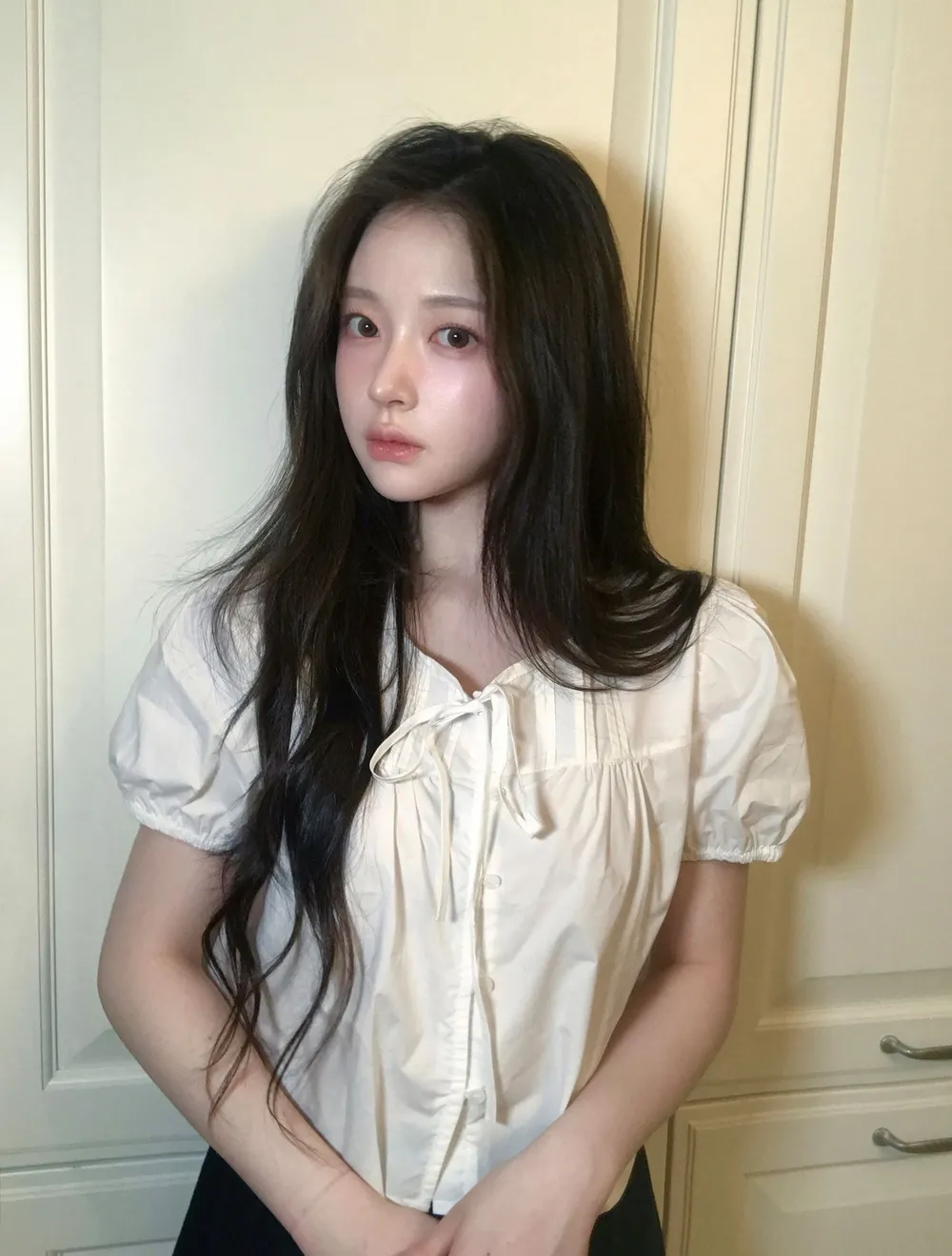 Peral Puff Button Blouse