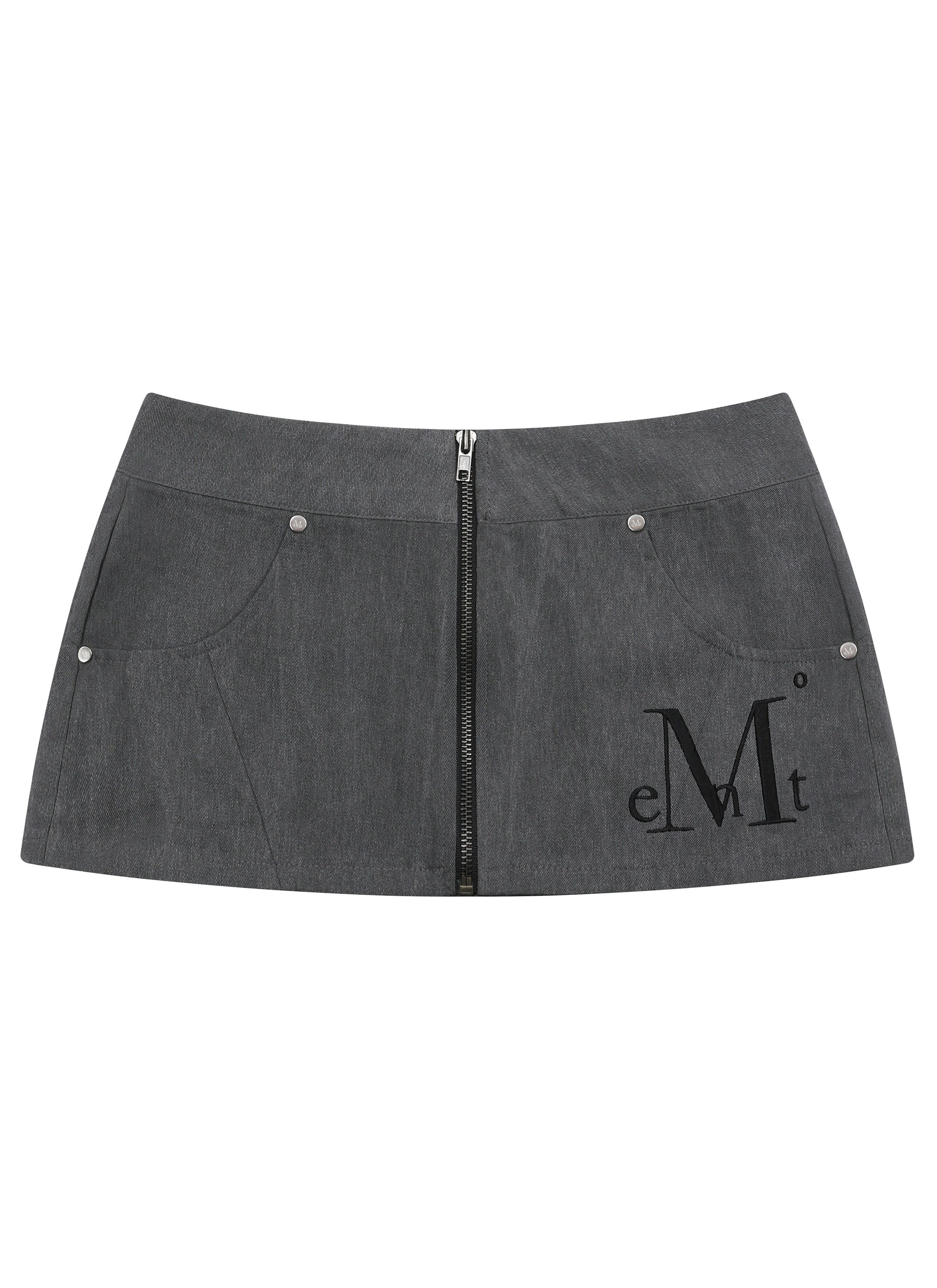 【MUCENT】 STRIA PUNCHING EYELET BANDING MINI SKIRT / 追跡付 STRIA PUNCHING EYELET BANDING MINI SKIRT (2COLOR