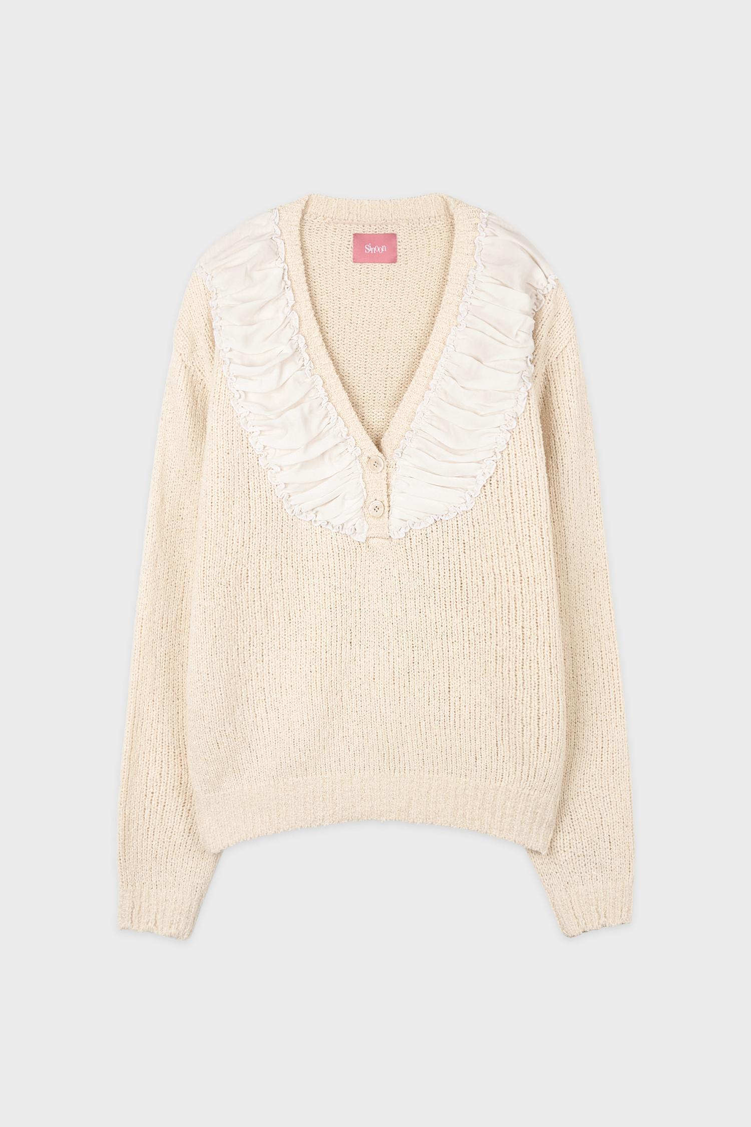 Chiffon Shirring Knit (Cream)