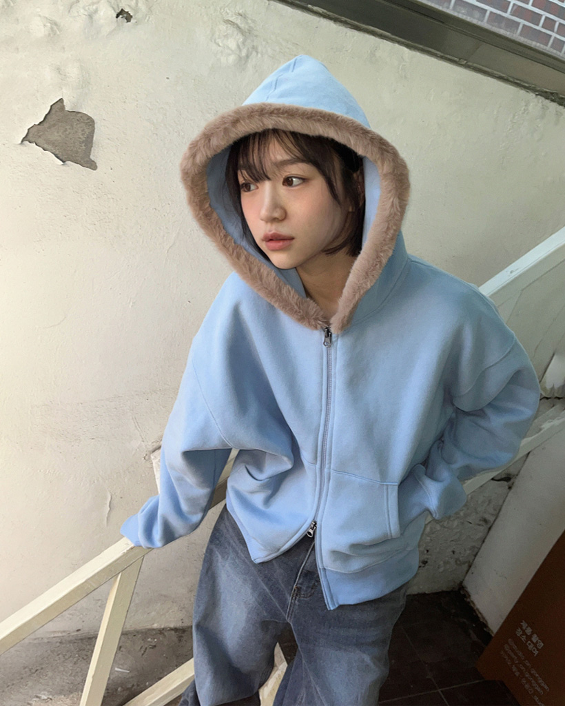 9.hope]ファーフードパーカー | ファッション通販サイト NUGU