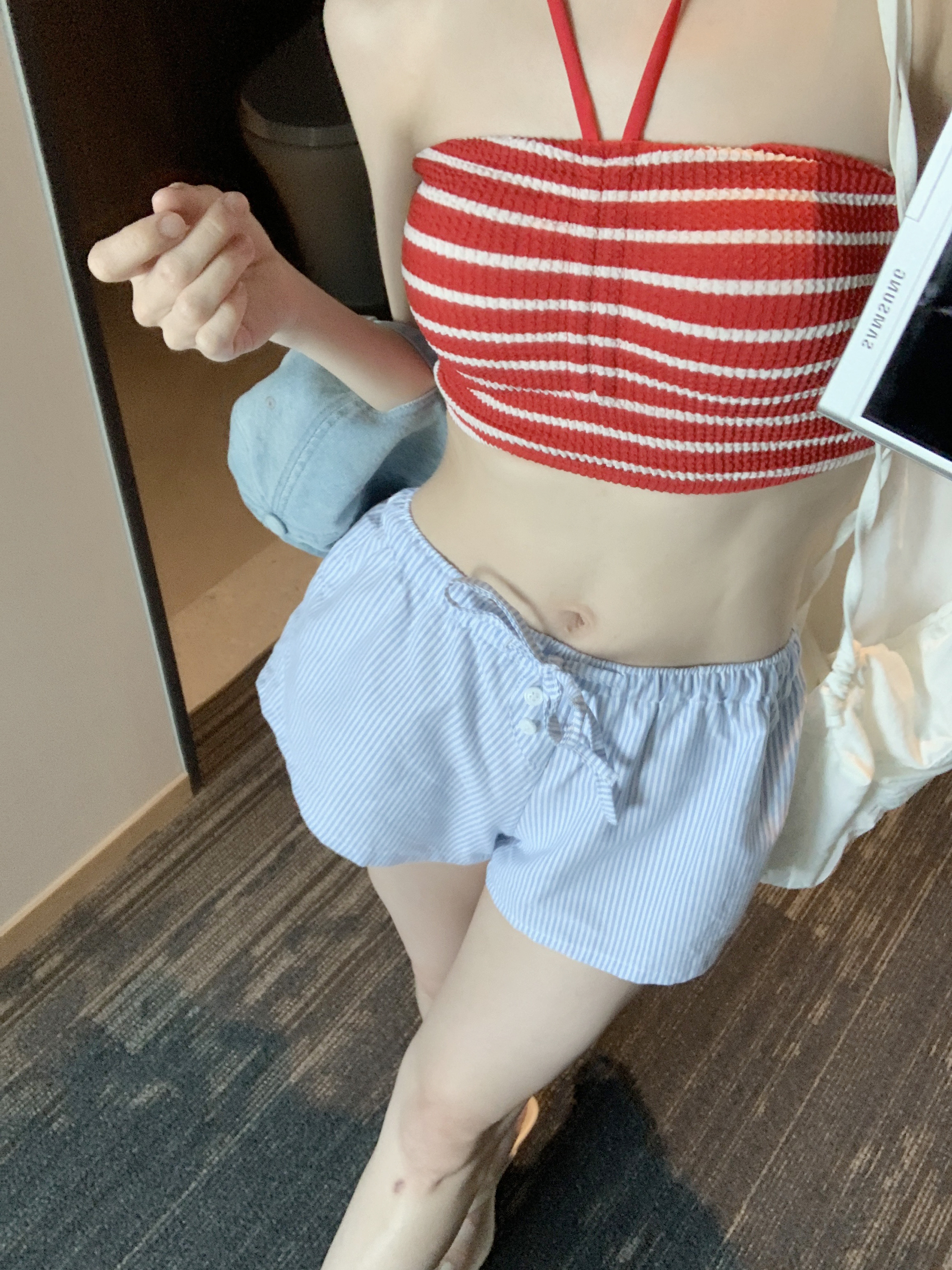 3pc]ストライプ ボーダーホルターネックビキニ | ファッション通販