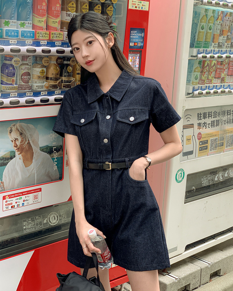 ANDMARY ブラック ミニワンピース 半袖 ANDMARY ブラック ミニワンピース 半袖 ANDMARY［アンドマリー