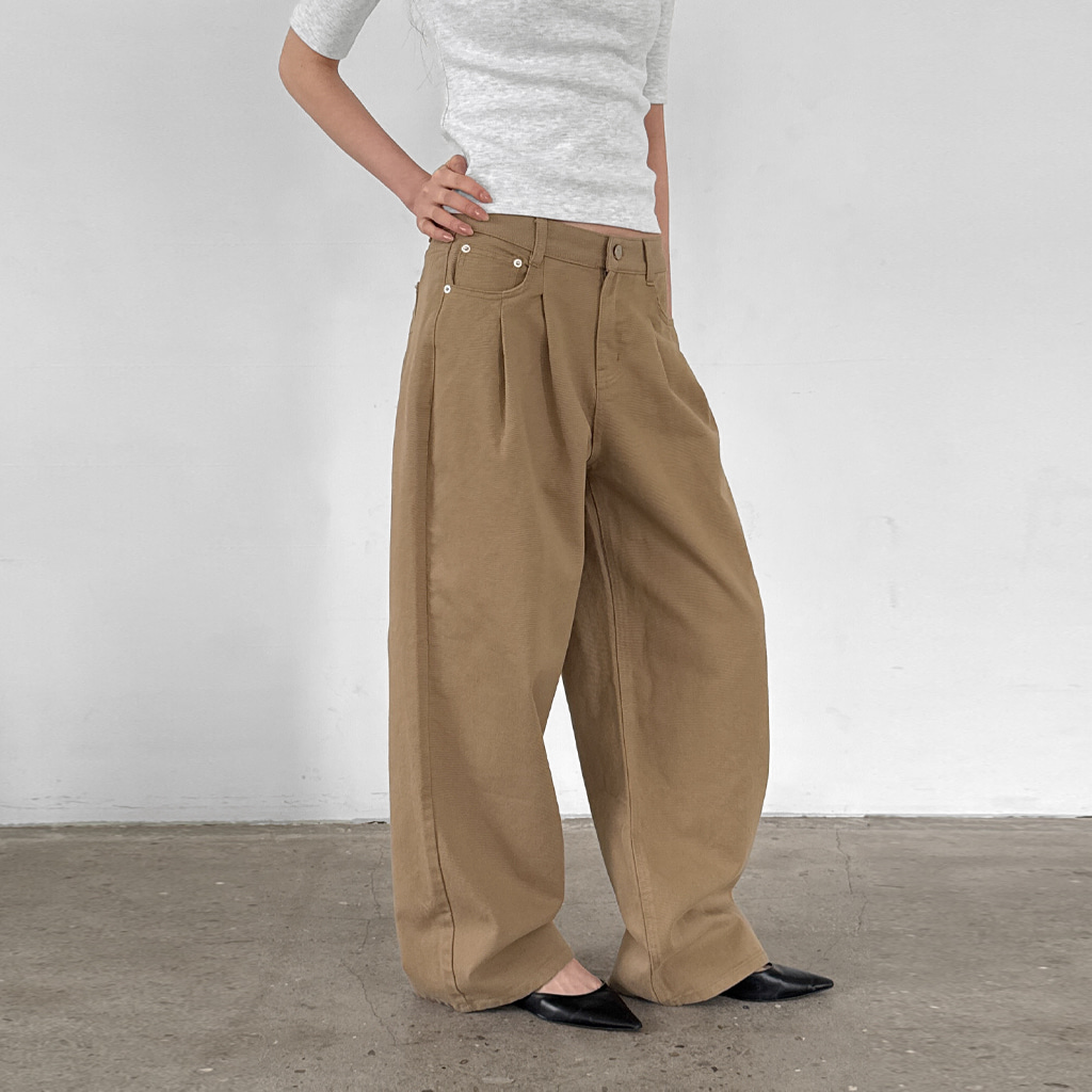 [original] ツータック ワイド コットンパンツ